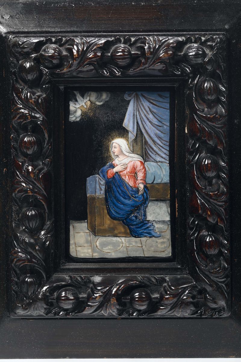 Piccolo smalto raffigurante Annunciazione, XVII secolo  - Auction Fine Art - Cambi Casa d'Aste