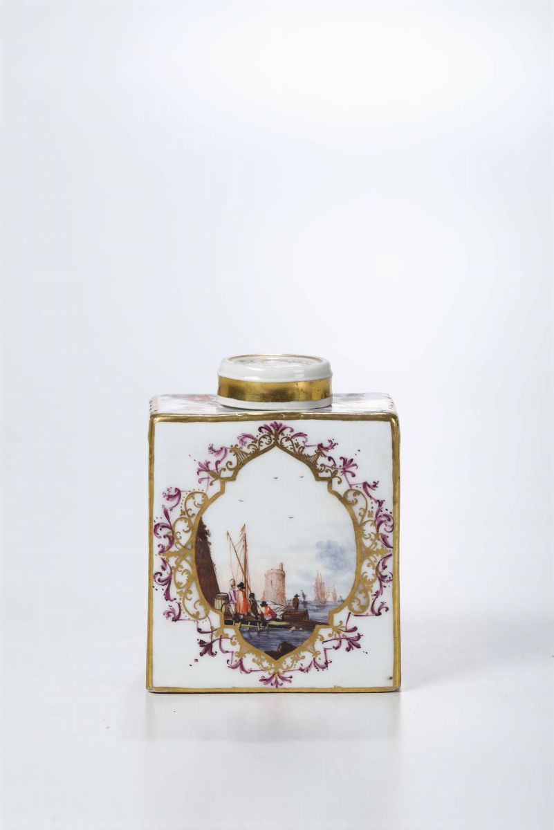 Scatola Porta Tè e un Coperchio Meissen, 1735-1740