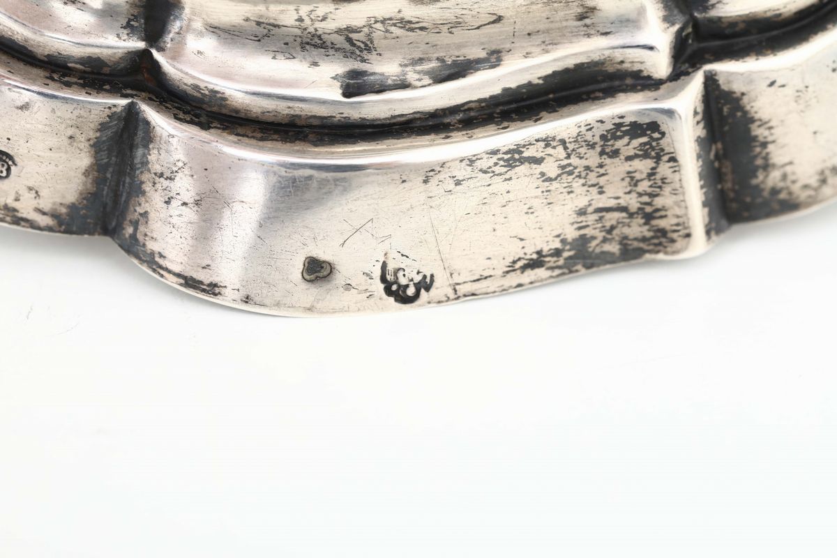 Candeliere in Argento Sbalzato e Cesellato, Torino, Seconda Metà del XVIII Secolo. Bollo Dell'arg...