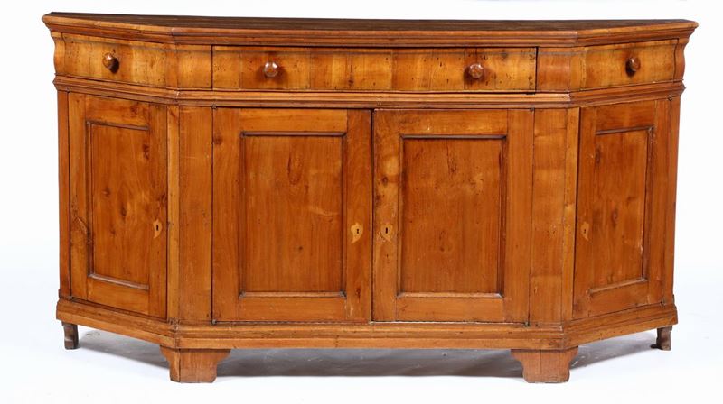 Credenza scantonata in legno di ciliegio, Veneto primo quarto del XIX secolo  - Auction Fine Art - Cambi Casa d'Aste