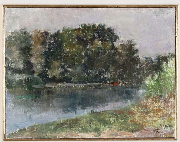 Orazio Pigato (Reggio Calabria 1896–Verona 1966) Paesaggio con fiume