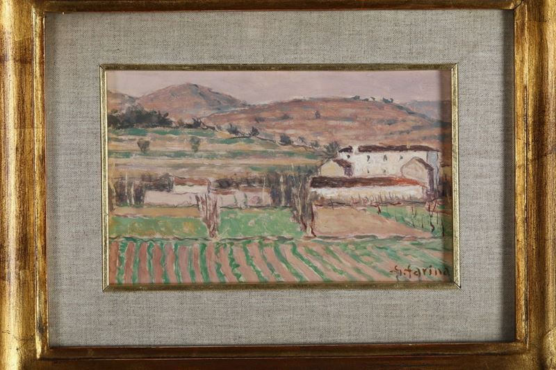 Guido Farina (Verona, 1896–Padova, 1957) Casolare in un paesaggio  - Auction Asta a Tempo antiquariato - II - Cambi Casa d'Aste