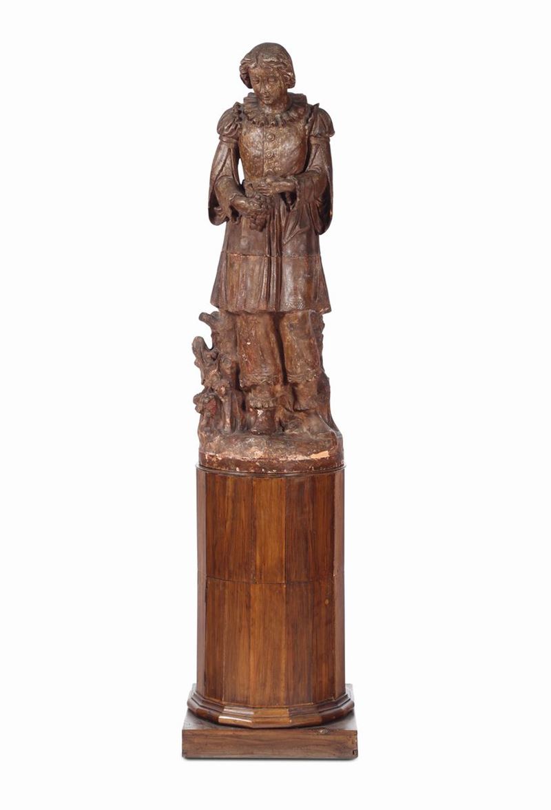 Grande scultura in terracotta raffigurante fanciulla con uva in mano, XIX secolo  - Auction Fine Art - Cambi Casa d'Aste