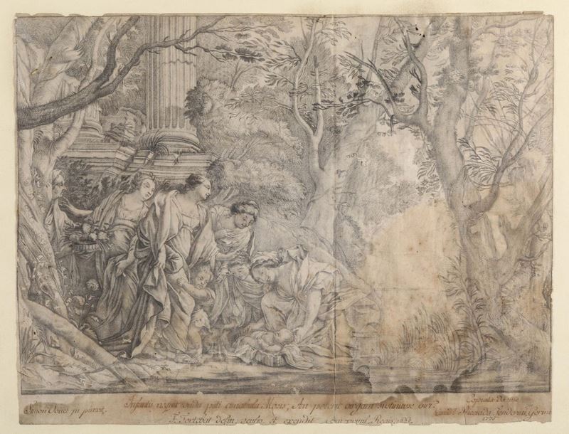 Ricciada Tenderini Gerini Mosè salvato dalle acque, 1775  - Auction Asta a Tempo antiquariato - II - Cambi Casa d'Aste