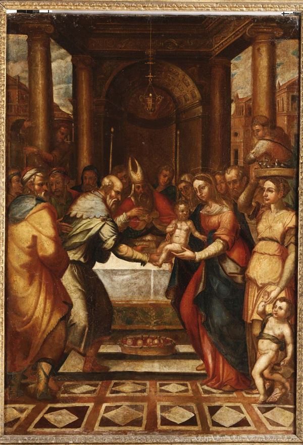 Scuola del XVI secolo Presentazione di Gesù al tempio