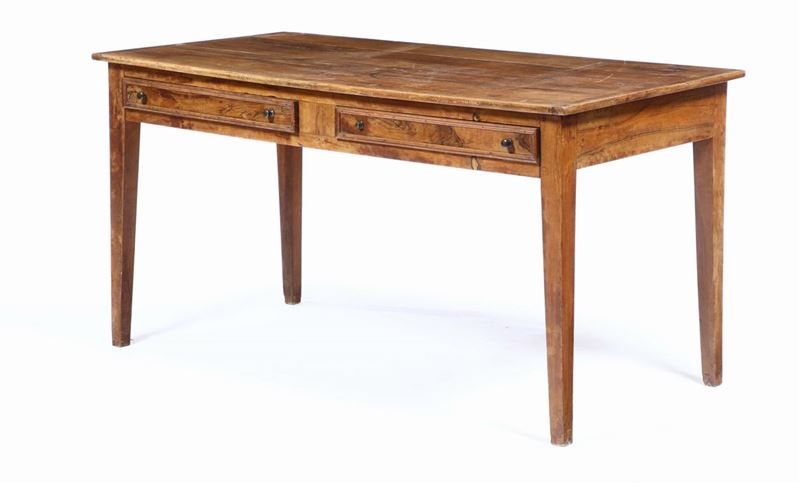 Tavolo scrittoio a due cassetti, XIX secolo  - Asta Antiquariato - Cambi Casa d'Aste