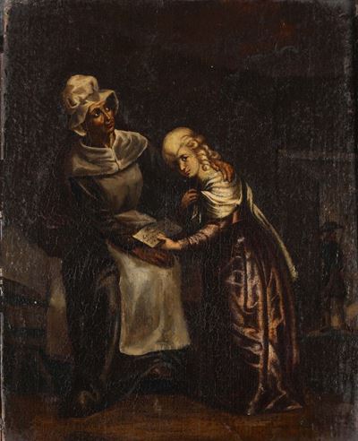 Scuola del XVIII Secolointerno con Personaggi