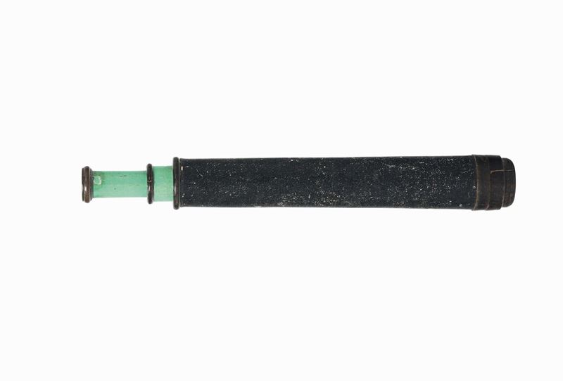 Cannocchiale da marina in pelle e legno, XIX secolo  - Asta Antiquariato - Cambi Casa d'Aste
