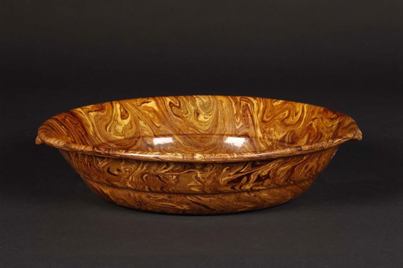 Bowl in grés con smalto finto marmo, Cina, Dinastia Song (960-1279)  - Asta Chinese Works of Art - Cambi Casa d'Aste