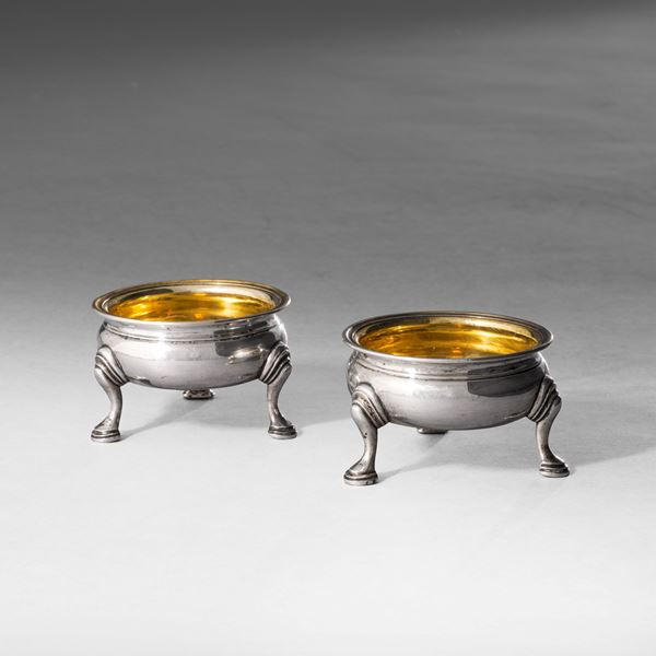 Coppia di saliere. Firenze 1770 circa, argentiere Zanobii Biagion