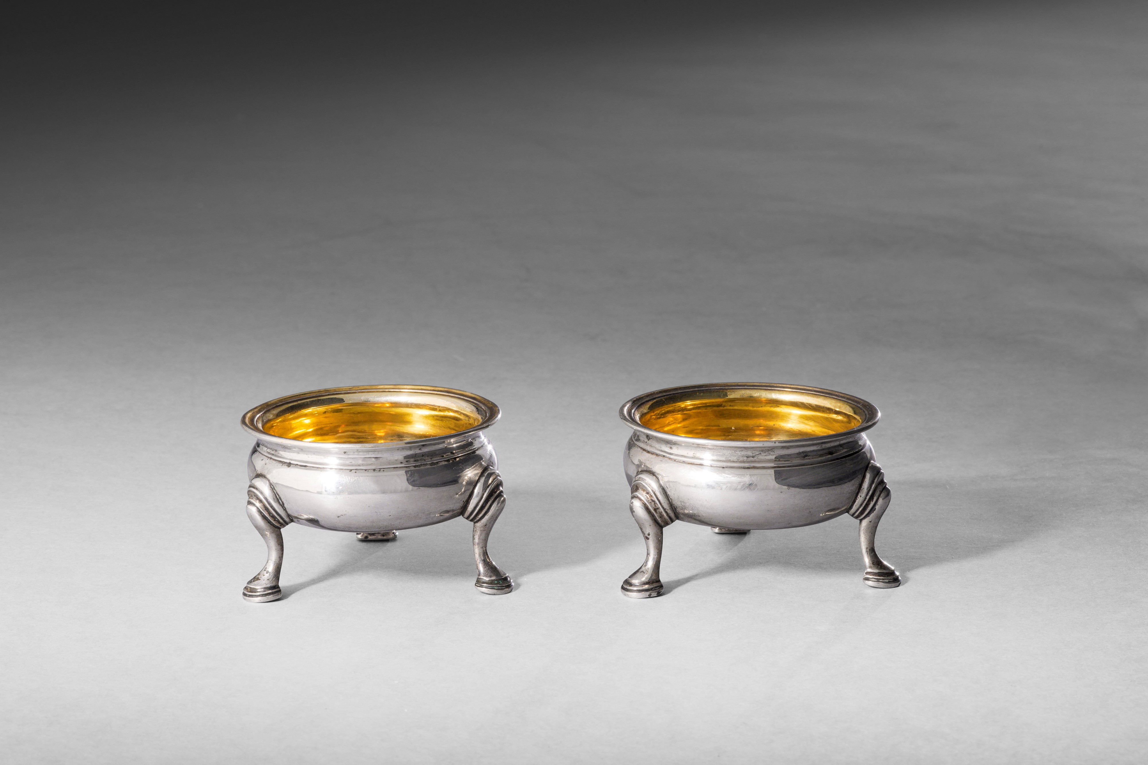 Zanobii Biagion, Coppia di saliere, argento fuso, sbalzato, cesellato e dorato (Firenze, 1770 cir...