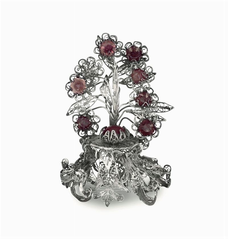 A floral composition, Sicily, 1700s  - Auction Collectors' Silvers - I - Cambi Casa d'Aste