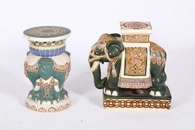 Coppia di Sgabelli Diversi in Ceramica, Cina XX Secolo