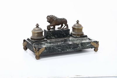 Calamaio in Marmo e Bronzo Dorato, XIX Secolo