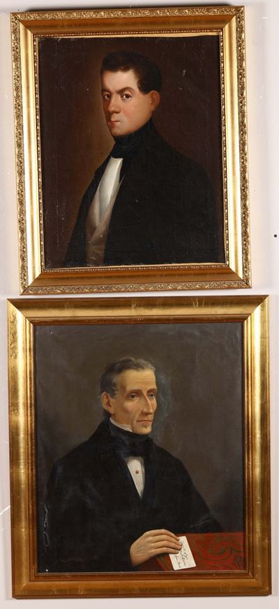 Anonimo del XIX Secolodue Ritratti Maschili