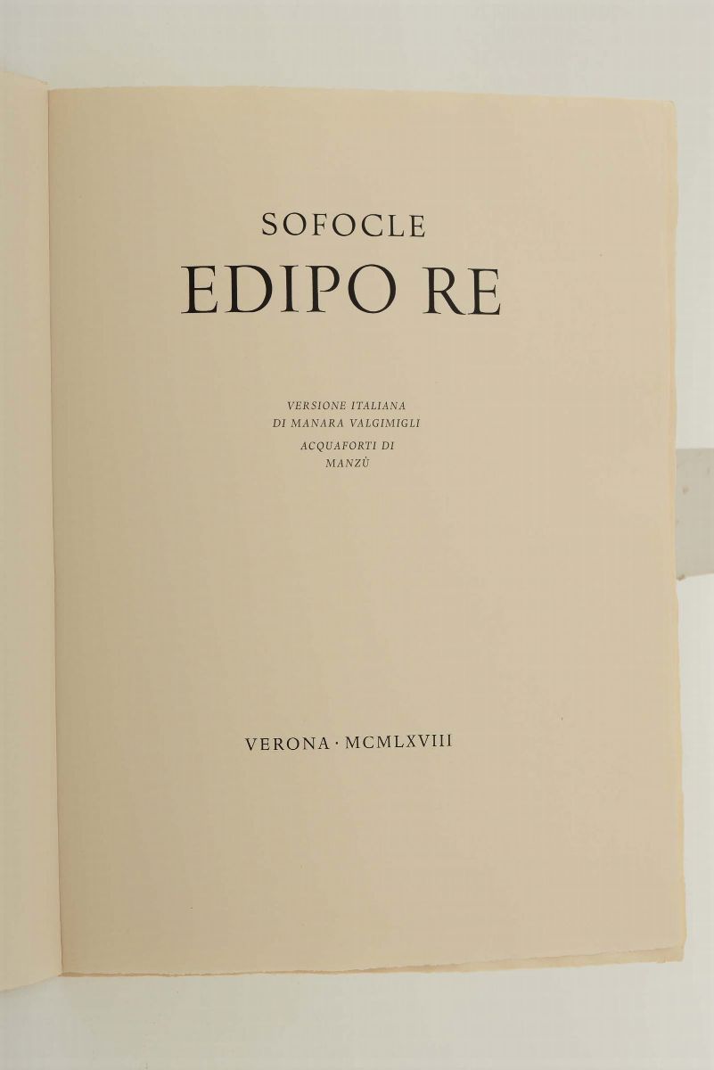 Mardersteig- Sofocle / Manzù, Giacomoedipo Re, Officina Bodoni (n.57/105), Verona 1968