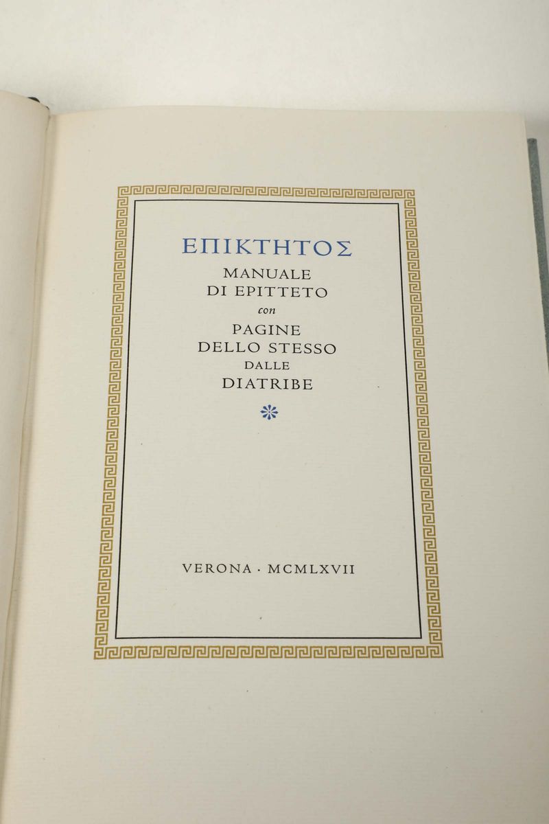 Mardersteig- Epittetomanuale di Epitteto con Pagine dello Stesso dalle Diatribe, Volgarizzato da ...