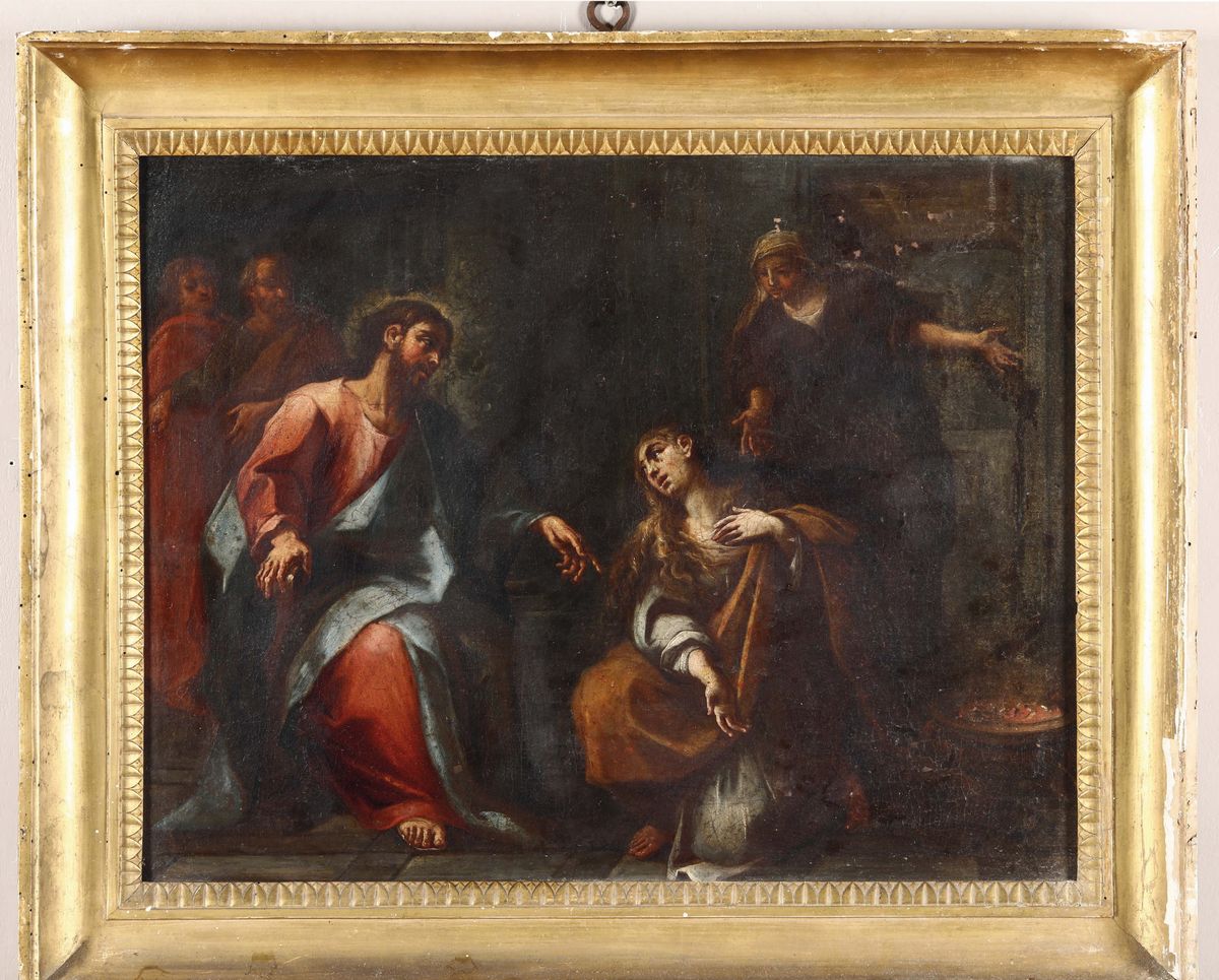 Scuola Bolognese del XVII Secolocoppia di Scene Sacre