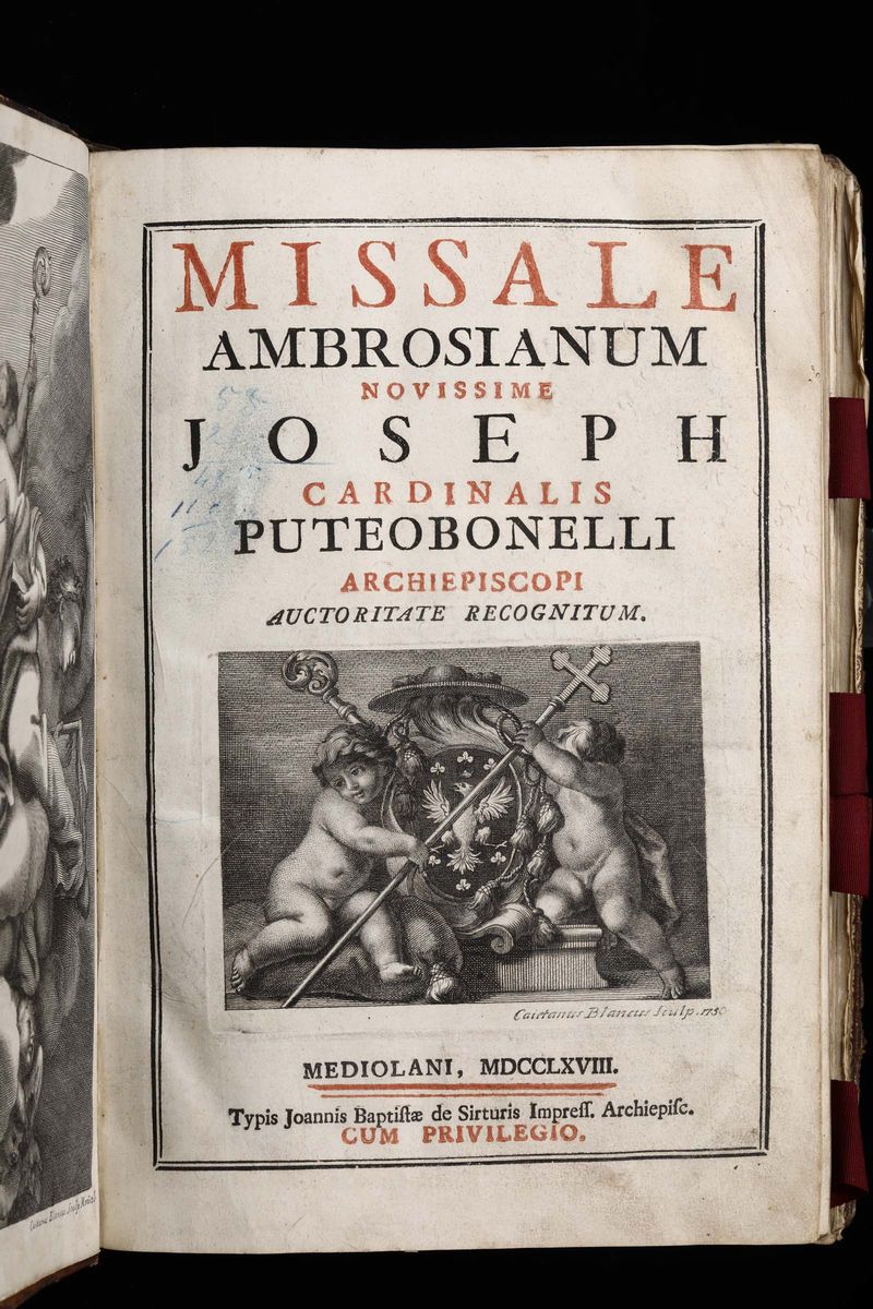 Messale Rito Ambrosiano sec.XVIII:missale Ambrosianum Novissime Joseph Cardinalis Puteobonelli Ar...