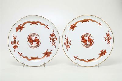 Coppia di Piatti Meissen, 1945 Circa