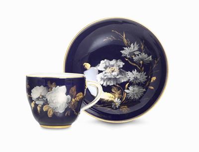Rara Tazza con Piattino Meissen, 1860-1890