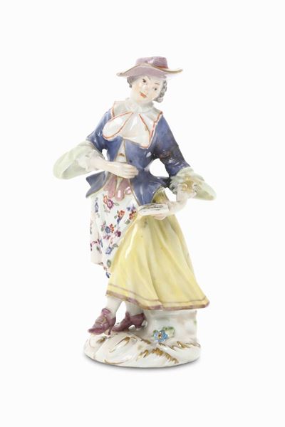 Figurina Meissen, Prima Metà XX Secolo Probabile Modello di Peter Reinicke, 1750 Circa