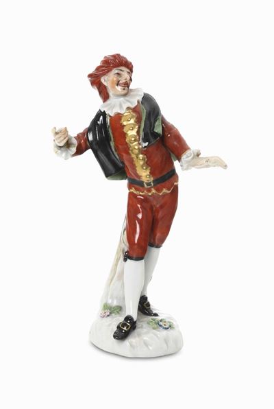 Figurina di Scaramouche Meissen, 1924-1934 Modello di P. Reinicke del 1744 Circa