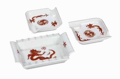 Tre Portacenere Meissen, 1950 Circa
