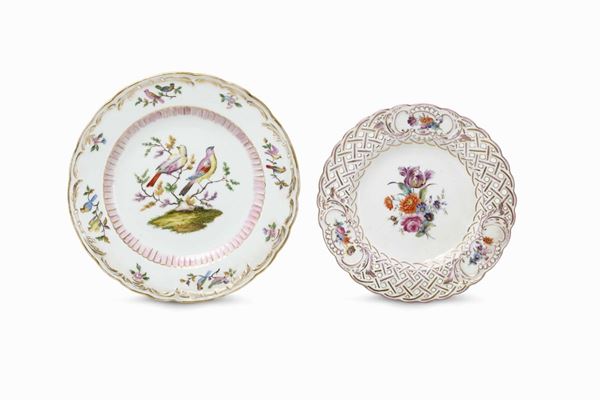 Due piatti Meissen, fine XIX - inizio XX secolo
