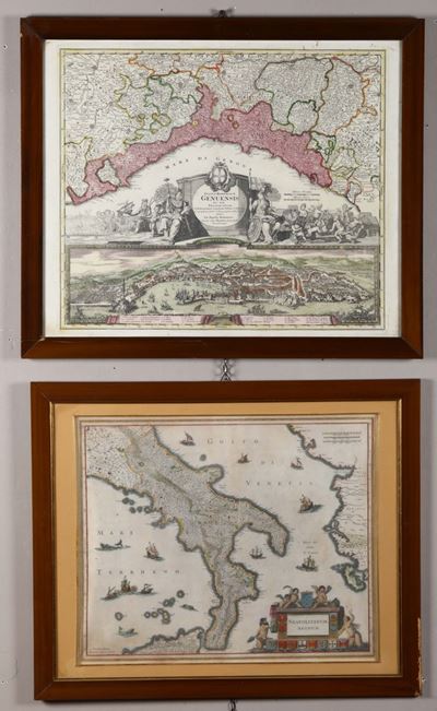 Due Carte Geografiche del Regno di Napoli e della Repubblica di Genova