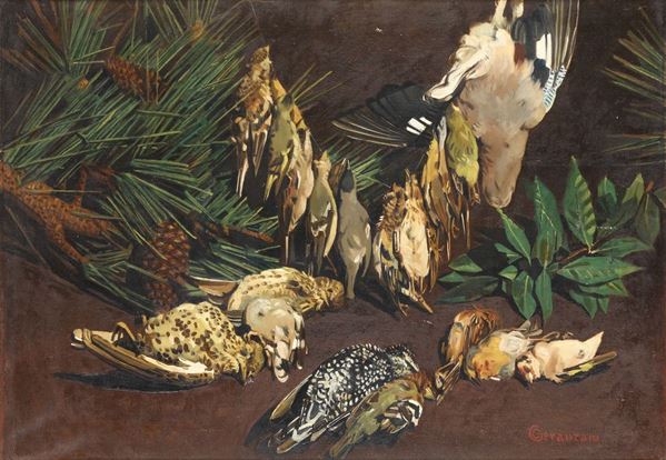 Cornelio Geranzani (Genova 1880-1955) Natura morta con cacciagione