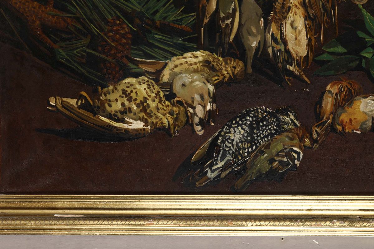 Cornelio Geranzani (genova 1880-1955)natura Morta con Cacciagione