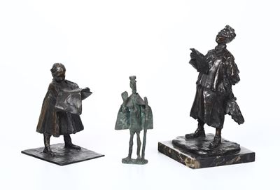 Lotto di Tre Bozzetti in Bronzo, XIX-XX Secolo