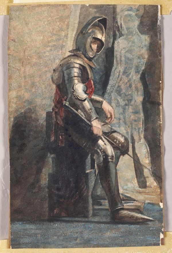 Nicolò Barabino (1832-1891) Uomo in armatura