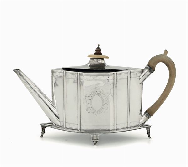 A silver teapot, London, 1791