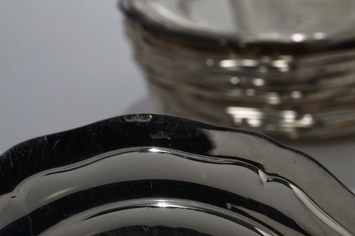 Lotto di 25 Piattini in Argento, XX Secolo