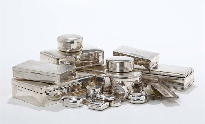 Lotto di scatole in argento, XX secolo  - Asta Antiquariato - Cambi Casa d'Aste