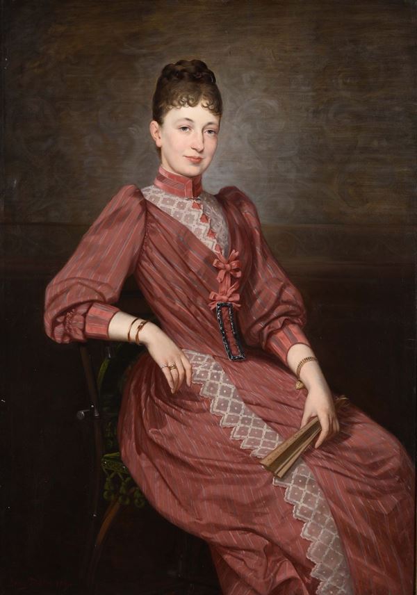 Georg Teibler (1854-1911) Signora in rosa