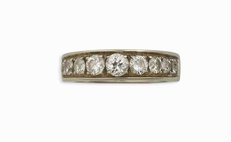 Anello demi rivière con diamanti  - Auction Vintage, Jewels and Bijoux - Cambi Casa d'Aste