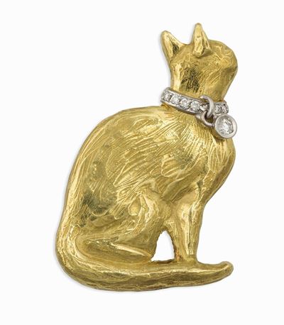 Torrini. Spilla “gatto” con Diamanti