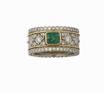 Anello con Smeraldo e Diamanti