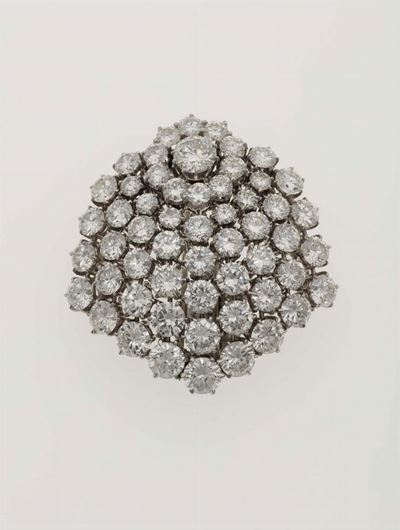 Spilla con Diamanti Taglio Brillante per Ct 17,00 Circa