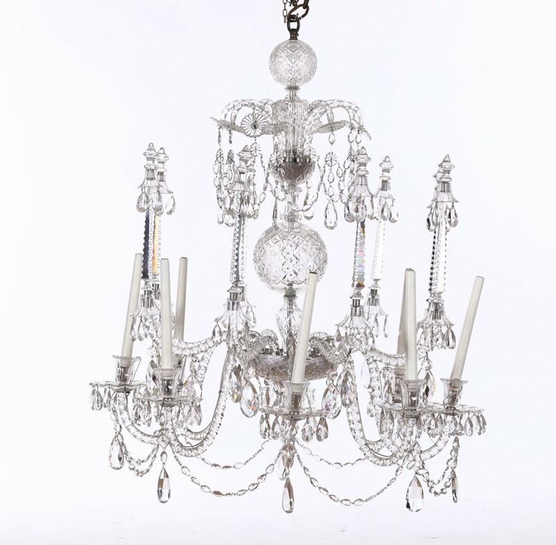 Lampadario in cristallo Baccarat a otto bracci, XX secolo  - Asta Antiquariato - Cambi Casa d'Aste
