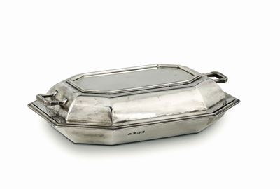 Legumiera in Argento Sterling Fuso Sbalzato e Cesellato, Birmingham 1939, Argentiere E&co. (non I...