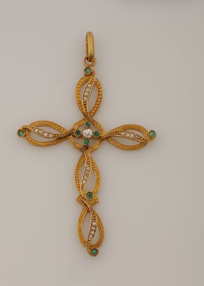 Croce con Smeraldi e Diamanti