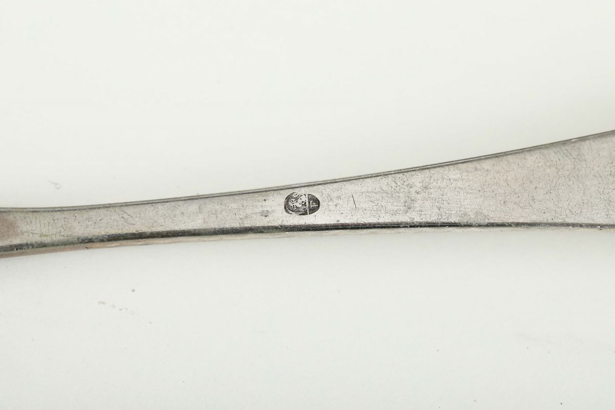 Scatola in Pelle con Servito di Posate in Argento, Firenze, Metà del XIX Secolo, Bollo della Citt...