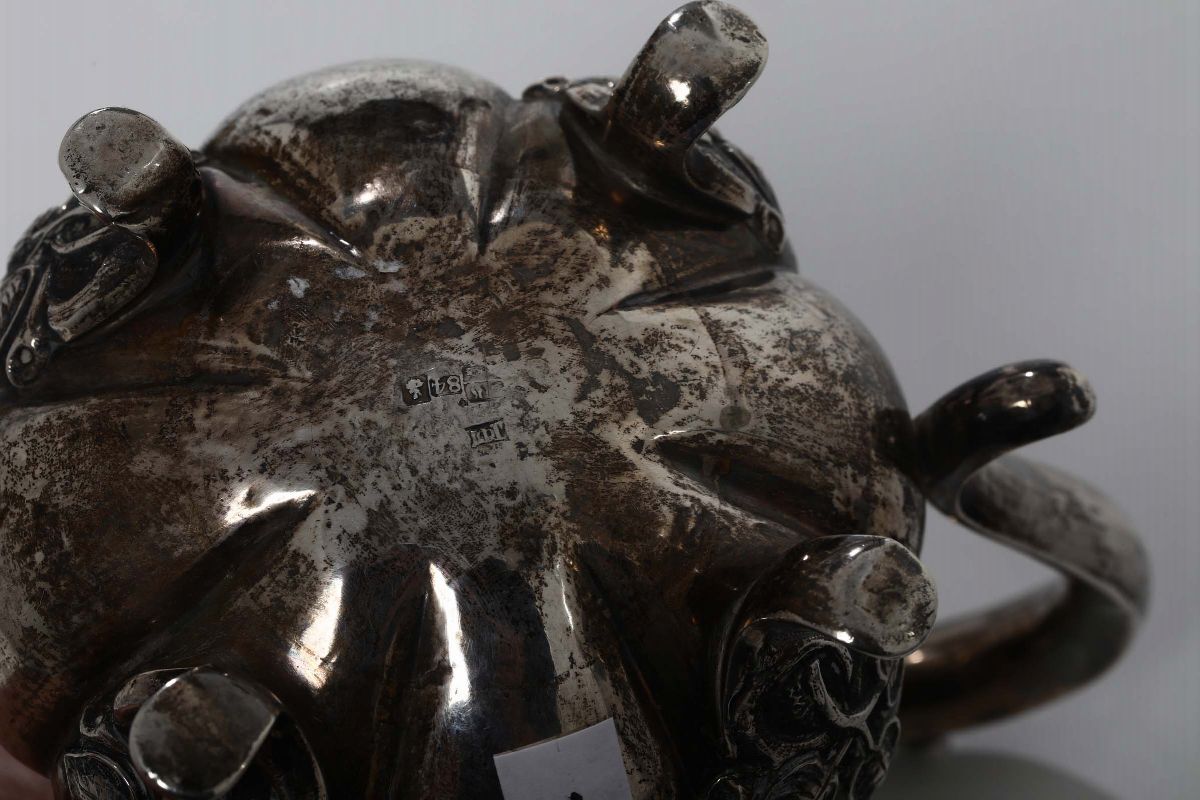 Lotto di Tazza con Piattino in Argento, Francia e Lattiera in Argento con Punzoni Russi, XX Secol...