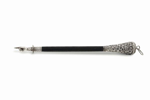 A pointer (Yad) in silver and ebonised wood, Russia (Moscow?) 1821