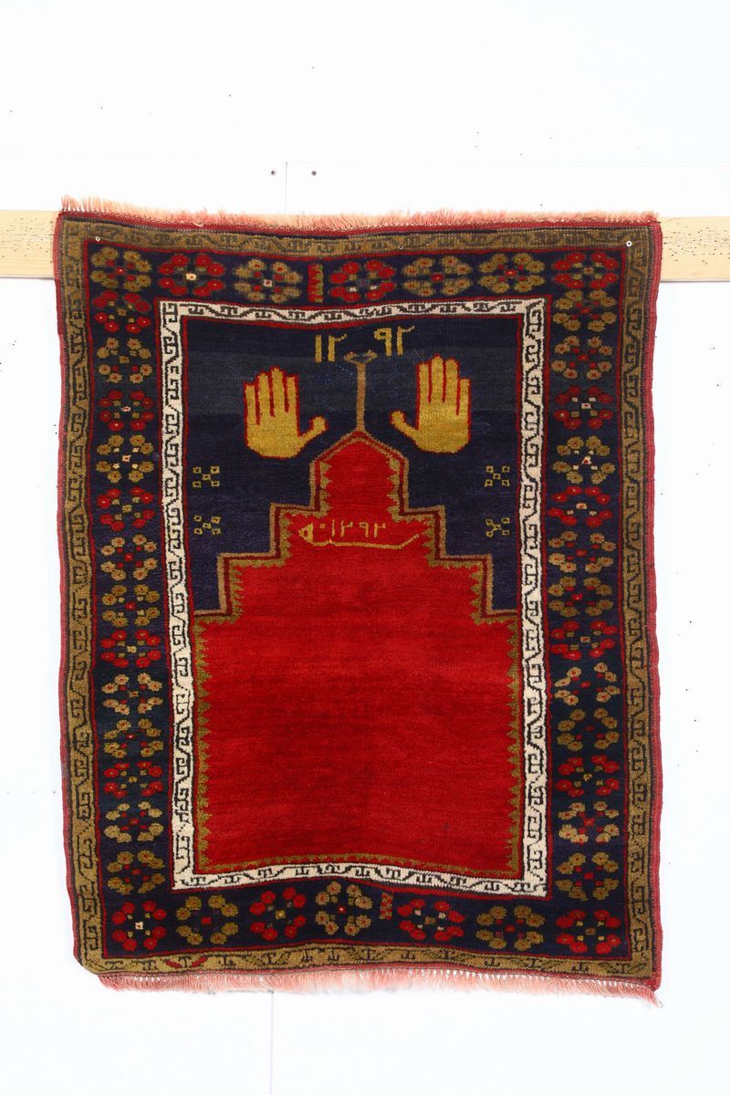 Tappeto anatolico Ladik a preghiera 1920 circa,  - Asta Antiquariato - Cambi Casa d'Aste