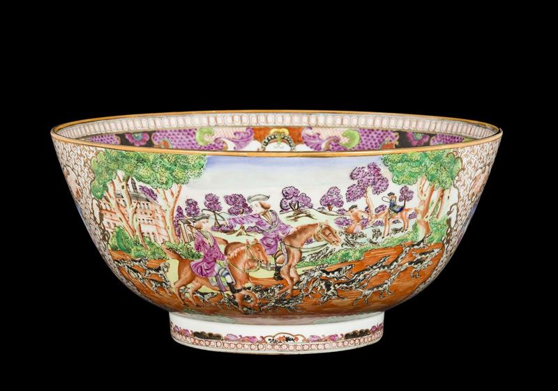 A Samson porcelain bowl with hunting scenes, 19th century  - Auction Chinese Works of Art - Cambi Casa d'Aste